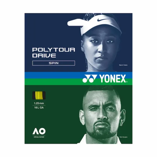 YONEX Poly Tour Drive 1,25mm Flash Yellow inkl. Bespannung